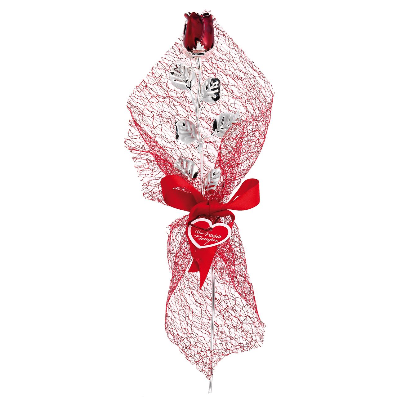 BOUQUET CON ROSA SCARLATTA